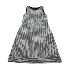 J. Crew Dress Women 12 Navy Blue White Casual Sleeveless Fit Flare A-Line