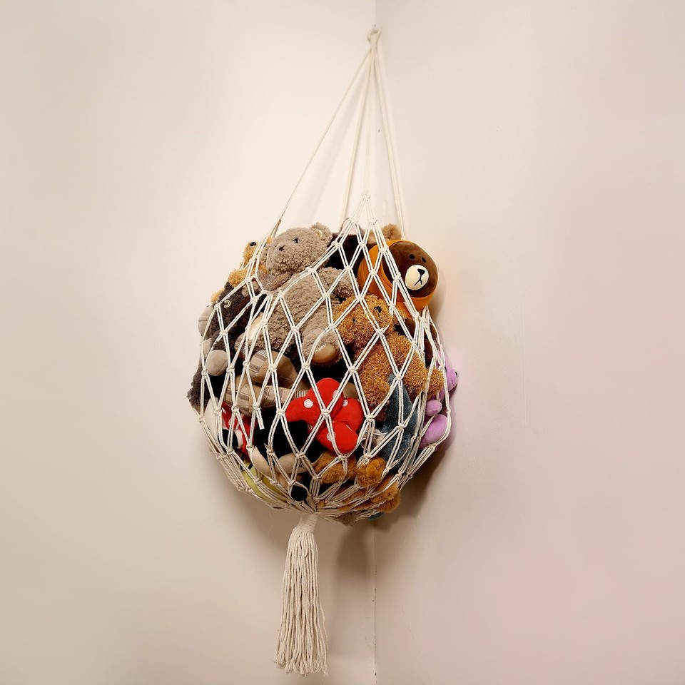 Amdermi Stuffed Animal Storage Hammock Corner Hanging Net Stuffy Animal ...