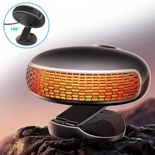 360° Rotary Portable 12V Car Heater & Defroster, 150W Fast Heating & Cooling Fan