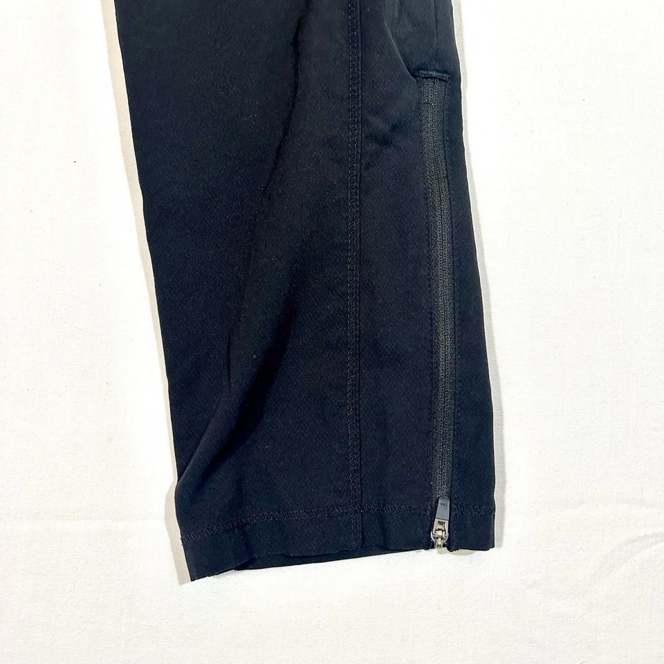 Calça esfoliante Dickies feminina preta tamanho pequeno bolsos de carga com zíper tornozelos elásticos - Imagem 2 de 4