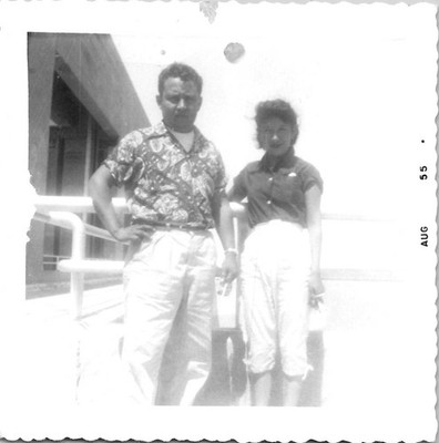 Pretty Petite Latina Woman Mexican Man Snapshot Chicano 1955 Vintage Photo
