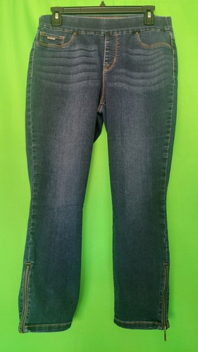 Nine West Women's Skinny Crop Heidi Pull-on Stretch Size 8 ankle zippers
