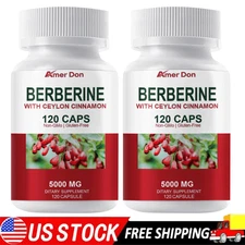 Berberine HCl 5000mg High Abosorption For Blood Sugar Immune 3 Months Supply
