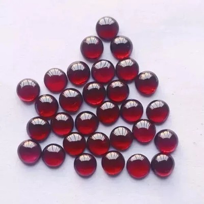 AAA+ Natural  Garnet  Cabochon Round Shape Loose Gemstone