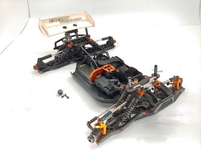 Vintage HPI Racing Trophy Flux 1/8 Truggy Roller Slider Chassis + Servo Upgraded