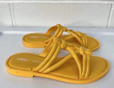 melissa Wave + Salinas Yellow Strappy Rubber Sandals / Women s US 8