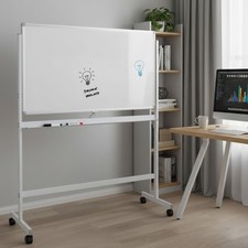 Whiteboard Rolling Double Sided Free Standing Adjustable Home Office School