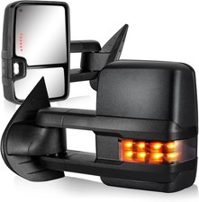 Towing Mirrors for 2007-2013 Chevy Silverado Avalanche Suburban Tahoe/GMC Black