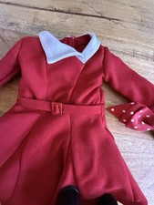 American Girl Doll- Kit's Red Christmas Dress & Shoes Pleasant Company