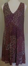 Anne Klein Lined Shift Dress Paisley Floral Print Multicolor Sleeveless Sz 4