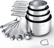 TILUCK Stainless Steel Measuring Cups & Spoons Set, Cups and Spoons,Kitchen Gadg