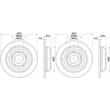 2x HELLA PAGID BREMSSCHEIBEN Ø271mm HINTEN passend für FORD PUMA 56274PRO