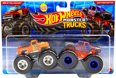 HOT WHEELS MONSTER TRUCKS 1956 HI-TAIL HAULER vs 2017 FORD RAPTOR NEW for 2026