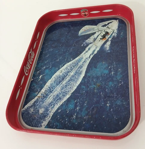 Vintage Rectangular Metal Coca Cola Advertising Tray