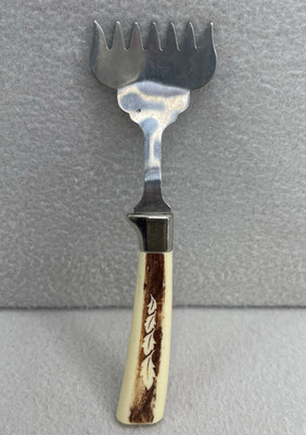 VTG Regent Sheffield Sardine Olive Anchovies Forks Leaf Handle Stainless Used