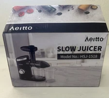 Aeitto SLOW JUICER, MODEL HSJ-1518, Gray, NEW Open Box