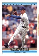 Mark Grace 1992 Donruss #281 Chicago Cubs FREE SHIPPING AutographDen
