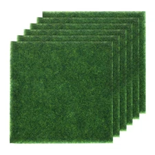 6pcs Artificial Grass Mat 6 x 6 Inch Realistic Fake Grass Rug Outdoor