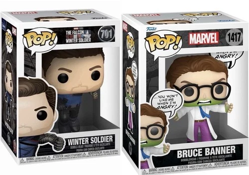 Funko Pop Marvel Lot: Winter Soldier #701 & Bruce Banner #1417