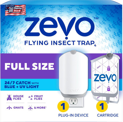 Plug-in Flying Insect Trap Blue UV Light Indoor Bug Catcher Gnats House Fruit Fl