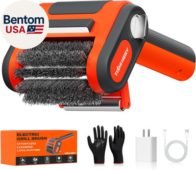 Electric Grill Brush for Outdoor Grill, 800 RPM Brush Head, 3000Mah Battery, No 