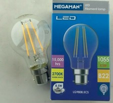 Megaman LED BC GLS Bright 1055lm  8.5W = 75W Bayonet Clear 2700k NON Dim