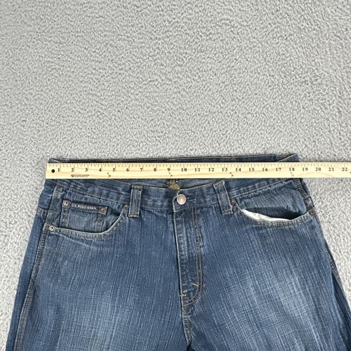 Vtg US Polo Assn. Baggy Wide Leg Jeans Men 38x32 Blue Carpenter Y2K Street Skate - Picture 3 of 19