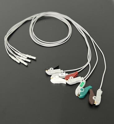 GE, DIN, ATL Leadwires ECG 5 Leads Grabber AHA - Same Day Shipping