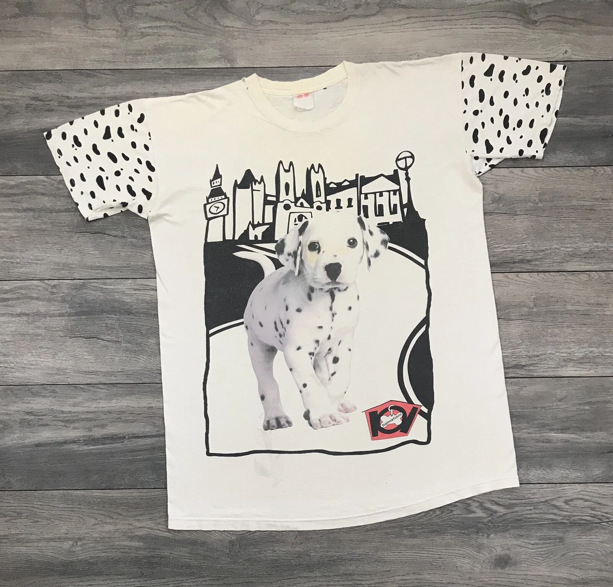 VINTAGE 101 DALMATIANS SHIRT XL MENS DISNEY ALL OVER PRINT MOVIE PROMO  CARTOON