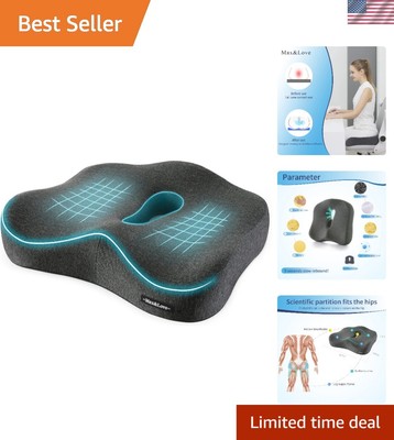 Memory Foam Seat Chair Cushion for Relieves Back Sciatica Pain Tailbone Pain ...