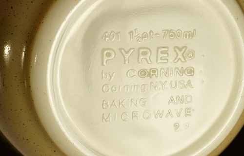 SET 2 Pyrex Homestead 1 1/2pt 750ml 401 Blue Brown Tan Speckled Nesting Bowl - Picture 5 of 5
