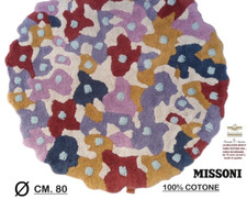 Tapis Rond Missoni 100% Coton Diamètre 80 Cm, Épais Et Doux