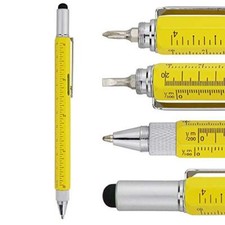 Gifts Multi Tech Tool Pen 6 in 1 Stylus Pen - Screwdriver Pen with Yellow