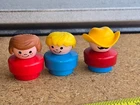 Fisher Price Little People Chunky Cowboy & Red Hair Girl Toy Figure Lot Vtg 1990