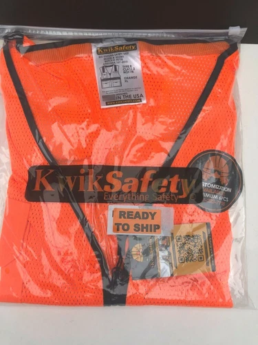 KwikSafety BIG KAHUNA Hi Vis ANSI Reflective Safety Vest Orange XL costume - product listing photo