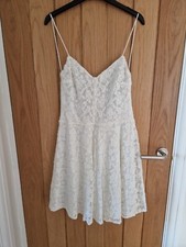 Women's cream backless lace mini dress size L large from ZARA