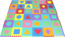 Kids Puzzle Alphabet, Numbers, 36 Tiles and Edges Play Mat, 12"X12", ABC  123