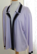 Exclusively Misook Sz 2x Elegant Lilac Purple Acrylic Black Open Jacket Blazer