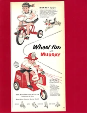 Original 1957 MURRAY CHRISTMAS Ad: FIRE PATROL 3-wheeler & ZEPHYR TRICYCLE