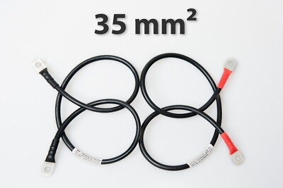 Batteriekabel H07V-K 35mm2 fertig verpresst schwarz/rot markiert bis 5m lang