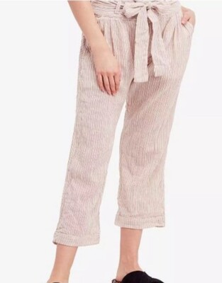 Free People Rumors Yarn Dye Harem Pants Women's Boho Striped Bohemian Size 2