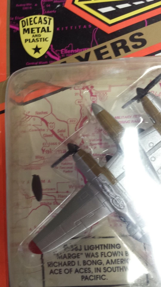 Vintage 1996 Road Champs Flyers P-38J Lighting “Marge” Fighter Plane Diecast NIP - Image 3 of 3