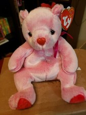   TY Beanie Baby - ROMANCE The Valentines Day Bear MWMT's PE Pellets, great BB 