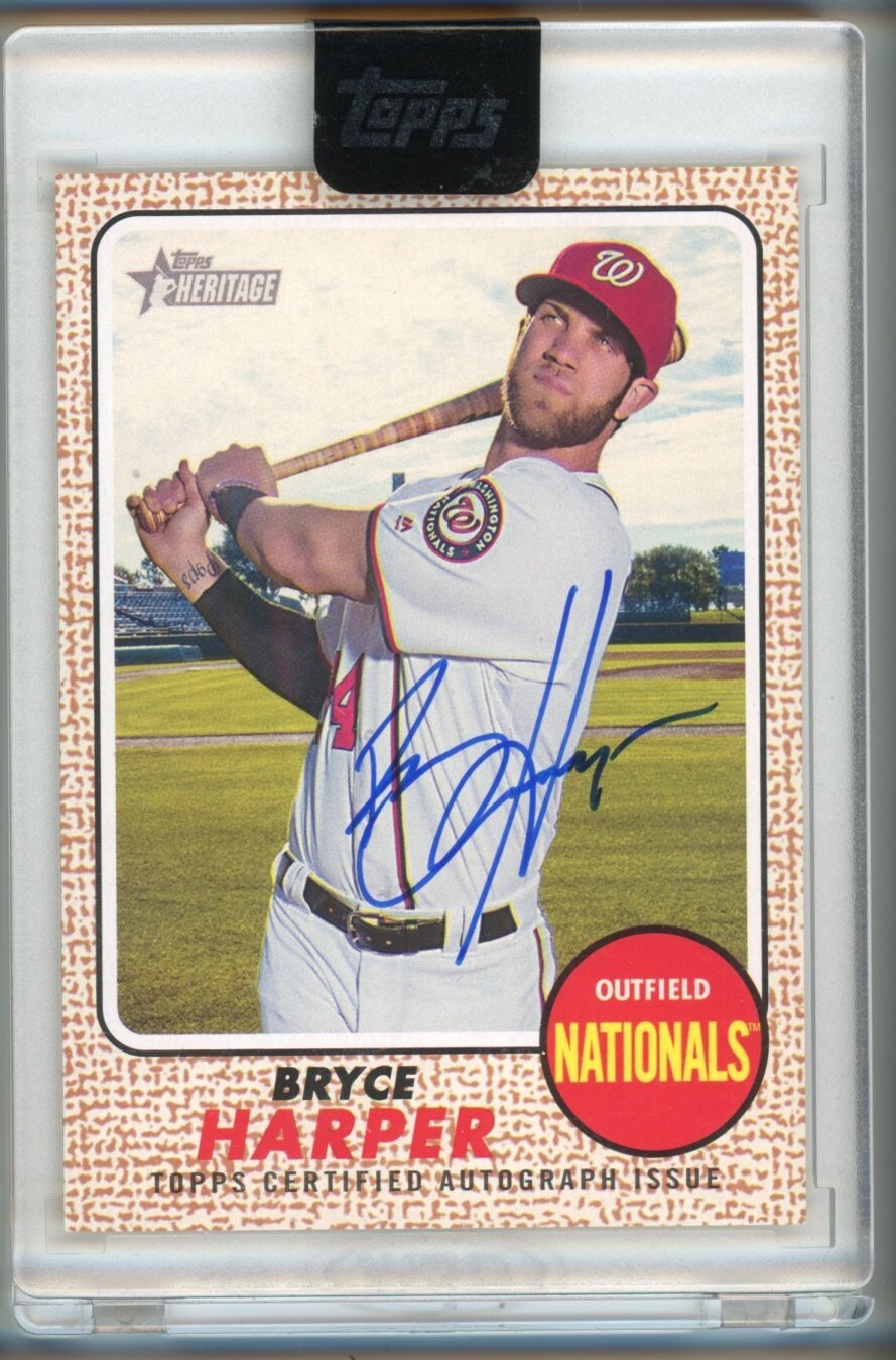 2017 Topps Heritage Real One Autographs Bryce Harper ENCASED #BH