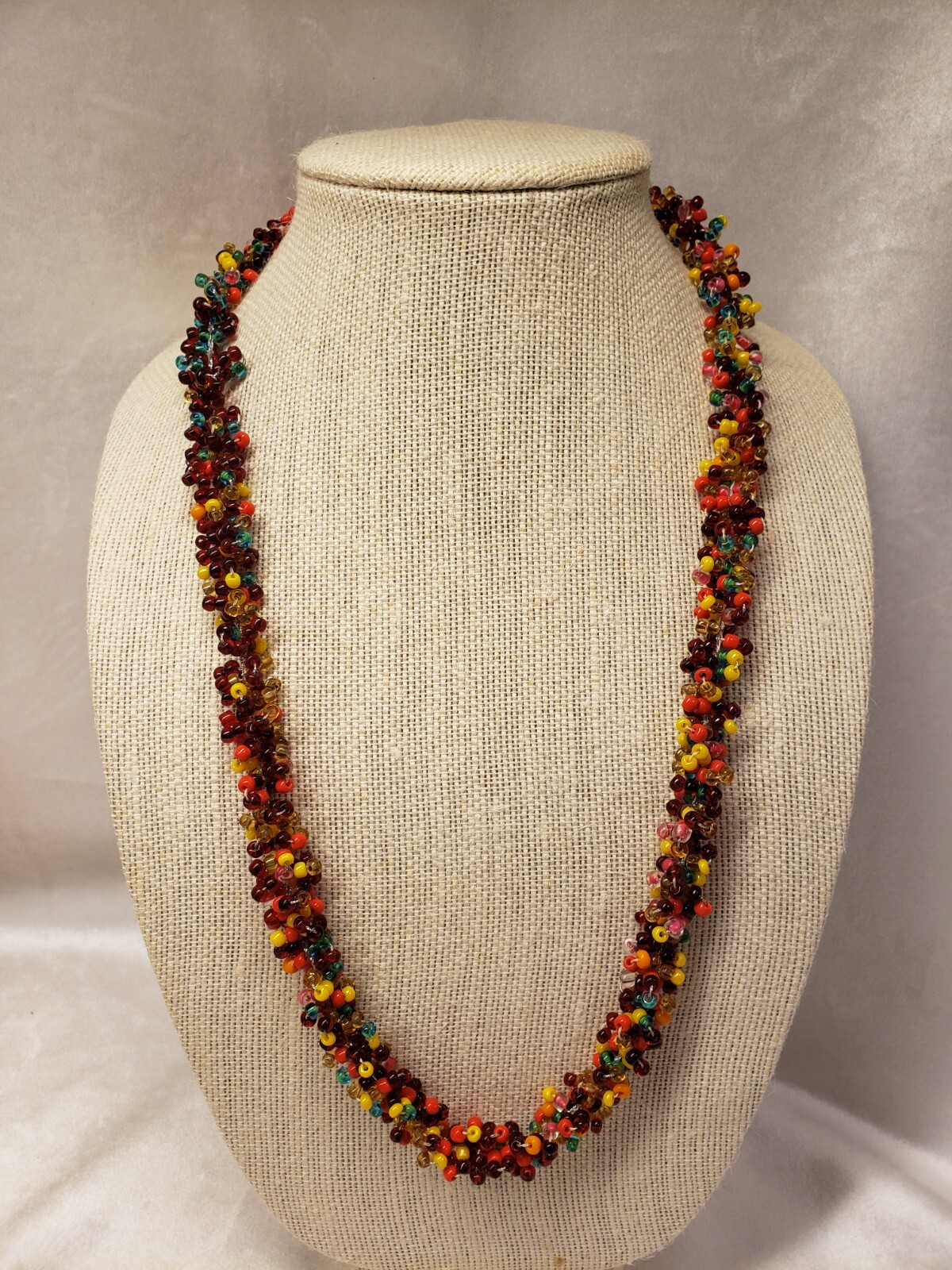 Multi-Colored Glass Beadwork Infinity Statement N… - image 1