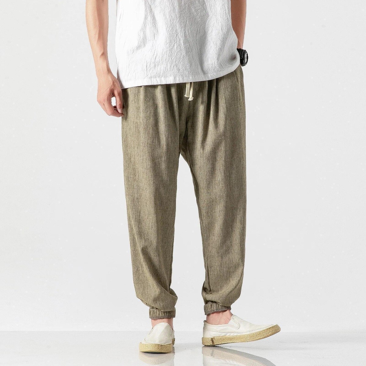 2023 Shinbō Harem Pants Jishinman Pants Men Linen Drop