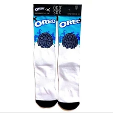 Odd Sox Oreo Cookie Crew Socks Mens Womens Milk and Cookies Fun Novelty Gift