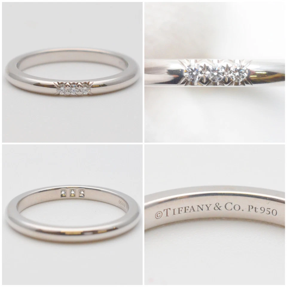 Alianza de boda Tiffany Co Tiffany Forever anillo de platino 2 mm tamaño US5 Foto 4 de 4