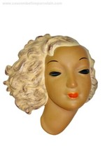 RARE Art Deco Wall mask Goldscheider Ceramics Wien Austria Adolf Prischl 1935.