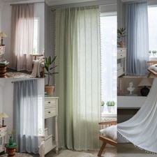 Boho Stripes Curtain for Living Room Bedroom Window Treatment Valance Drape